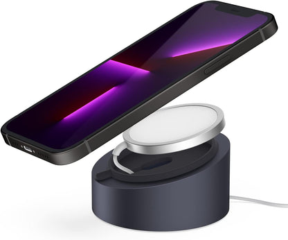 Mag- Safe Charger Stand for 25W/15W Magsafe Charger Heavy-Duty Premium Metal Holder Base Desktop Tablet Mount for Iphone 17/16 Pro /16/15 Pro/15/14/13/12 -Grey