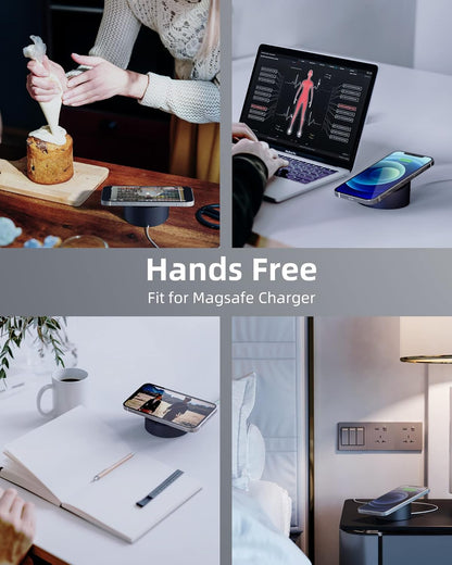 Mag- Safe Charger Stand for 25W/15W Magsafe Charger Heavy-Duty Premium Metal Holder Base Desktop Tablet Mount for Iphone 17/16 Pro /16/15 Pro/15/14/13/12 -Grey